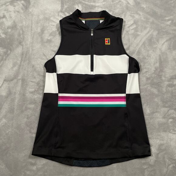 Nike Court Top Small Black Power Slam Tank Colorblock Tennis Activewear Sport - Picture 1 of 9